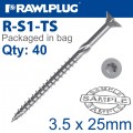 R-TS CHIPBOARD HD SCREW 3.5X25MM X40 PER BAG